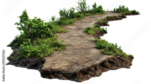 Mountain hiking trail transparent background