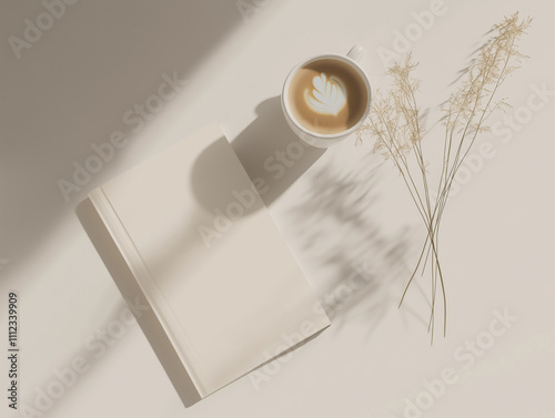 Book with coffee mockup