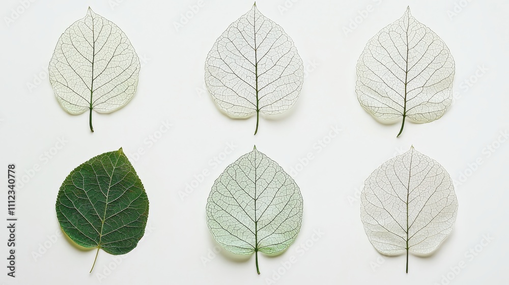 Obraz premium Gracefully Spread Botanical Leaves on Minimal Background