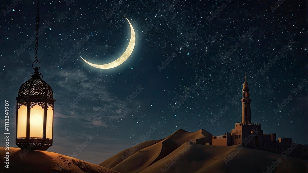 Lantern Fanus Muslim feast of the holy month of Ramadan Kareem. vector illustration
