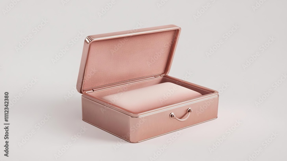 Rose Gold Jewelry Box Open Empty Luxury Gift Present Storage Rose Gold Jewelry Box Open Empty Luxury Gift Present Storage