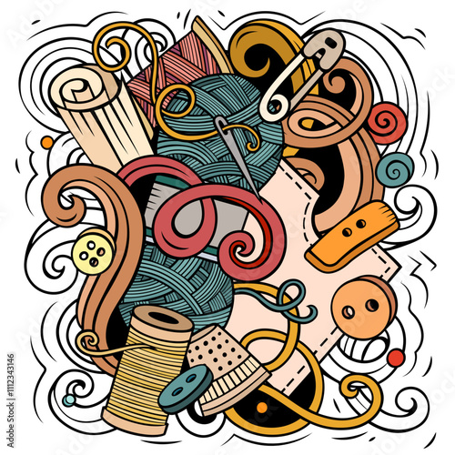 Handmade cartoon vector illustration