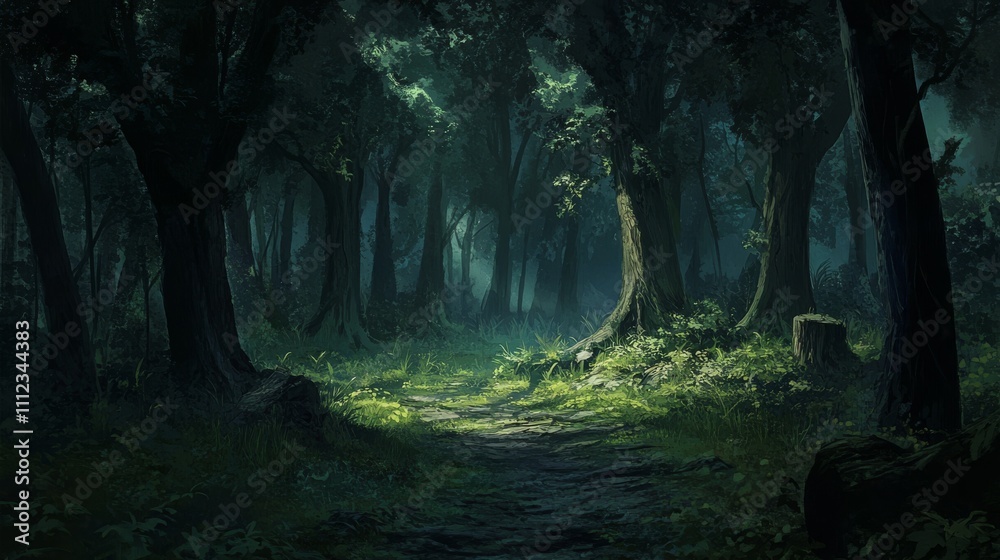 Naklejka premium Deep Dark Forest