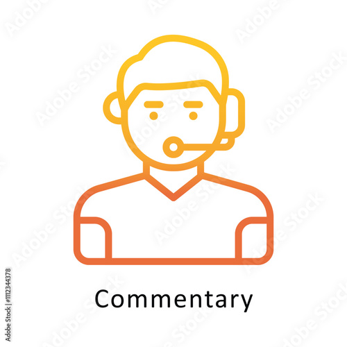 Commentary  Vector Gradient Outline Icon.Eps file 10