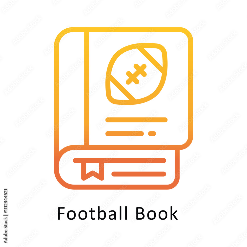 Football Book Vector Gradient Outline Icon.Eps file 10 Football Book Vector Gradient Outline Icon.Eps file 10