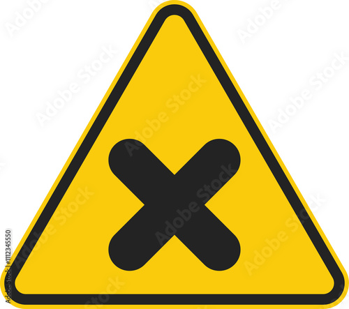 Isolated pictogram triangle dangerous material, danger item, hazardous good