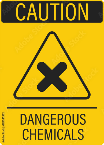 Isolated pictogram triangle dangerous material, danger item, hazardous good photo