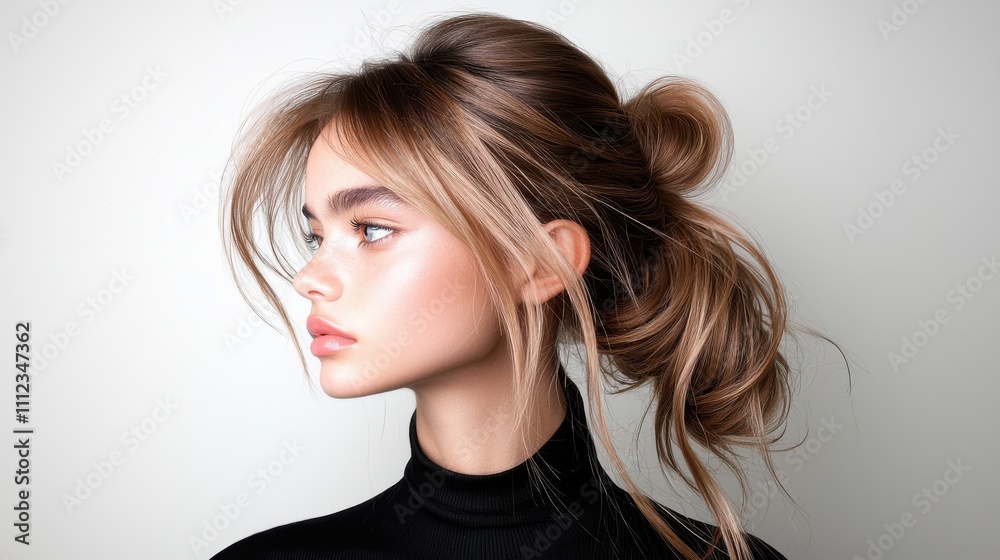Elegant Low Ponytail with Soft Curls Elegant Low Ponytail with Soft Curls
