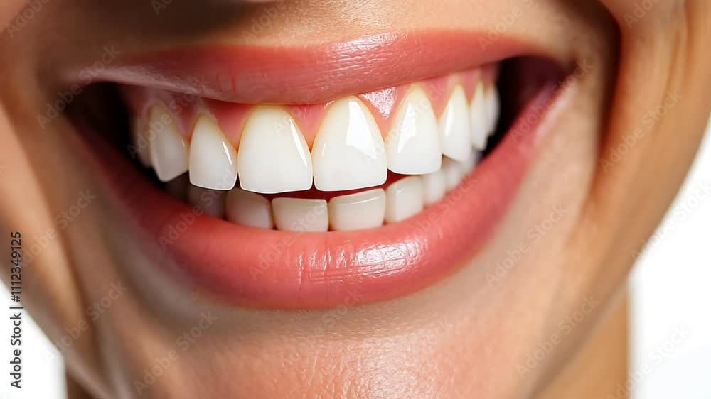 Close-up of a beautiful smile showcasing healthy, white teeth and a joyful expression against a bright background. Close-up of a beautiful smile showcasing healthy, white teeth and a joyful expression against a bright background.