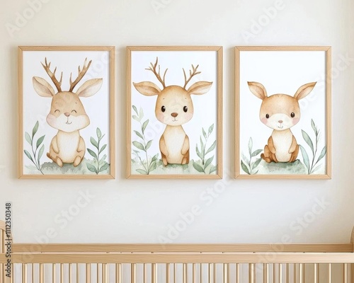 a photostock of a  Nursery gallery wall