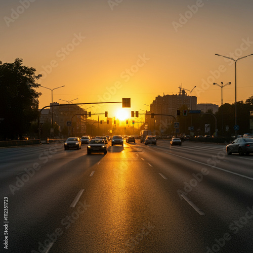 traffic at nightLuxury of white car stop on the asphalt road. Open brake light. Traffic jam during rush hour.