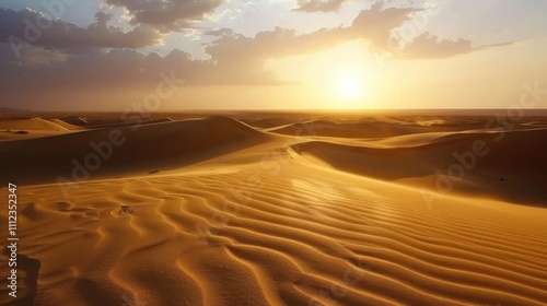 Golden Dunes Under a Sunset Sky