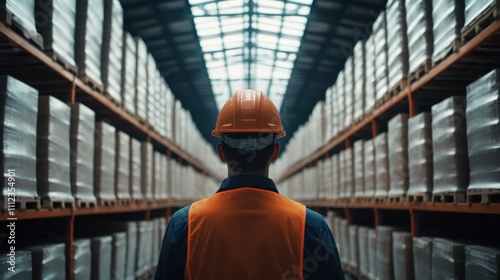 Industrial Engineer Supervising Logistics in Warehouse