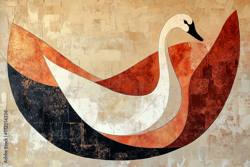 swan on the water terracotta red Trend bird animal avian photo