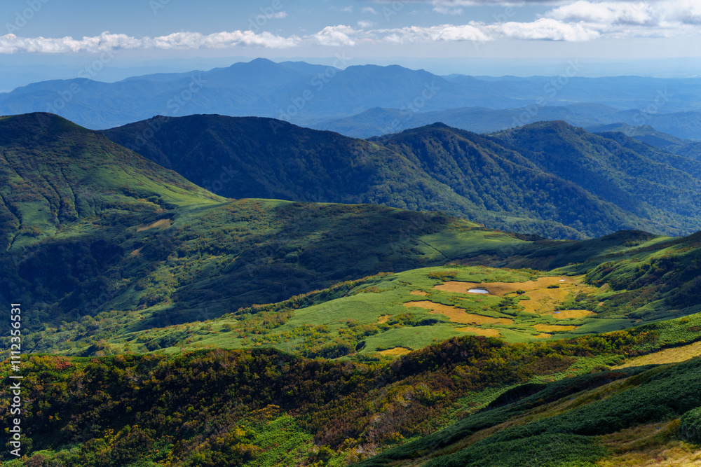 Naklejka premium 暑寒別岳登山 秋の北海道の絶景 日本二百名山