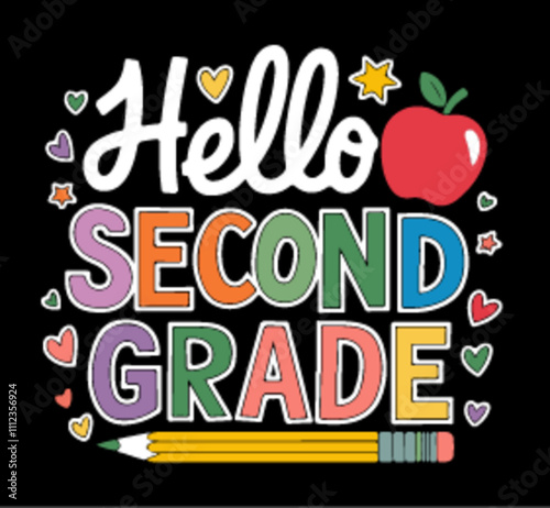 Hello second grade template t shirt design template for kids