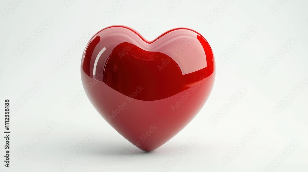 Fototapeta premium A simple heart icon on a white background, used in healthcare or wellness-themed designs.