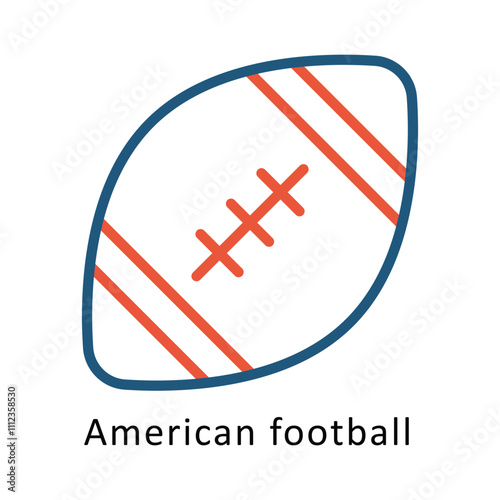 American football  Vector two Colors Outline Icon. Eps file 10