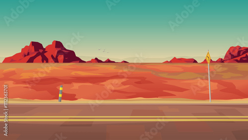 a american red desert landscape at sunset