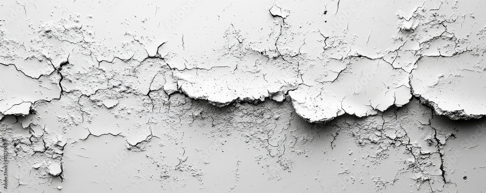 Fototapeta premium A high-resolution large image of a white background on a cement floor, featuring an old vintage grunge texture design.