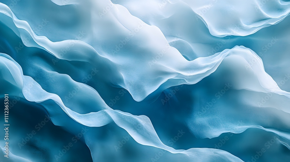 Obraz premium Abstract Blue Waves Flowing Softly Across Canvas