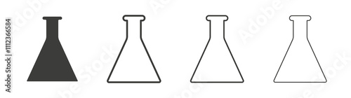 Lab flask icons collection. vector set in black color