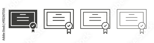 Diploma icons collection. vector set in black color