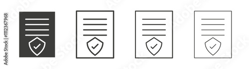 Insurance policy icons collection. vector set in black color