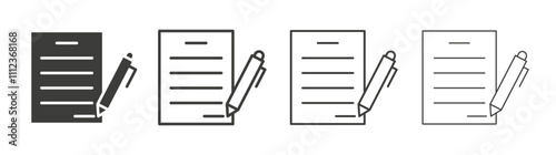 Agreement icons collection. vector set in black color