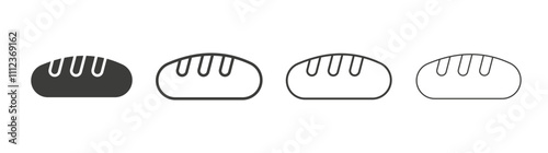 Bread loaf icons collection. vector set in black color