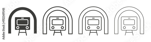 Subway icons collection. vector set in black color photo