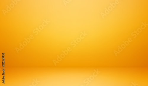 Blurry background in studio, realistic place for photo sessions, presentation of product or advertising display. Vector podium or place, empty interior design with orange light illumination effect