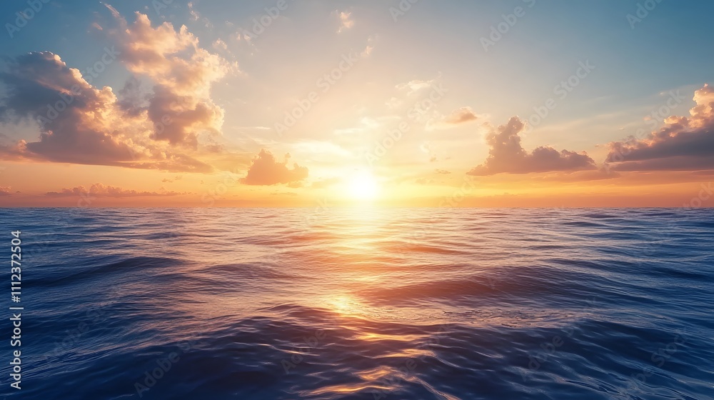 Ocean Sunset Golden Hour Cloudscape Waves