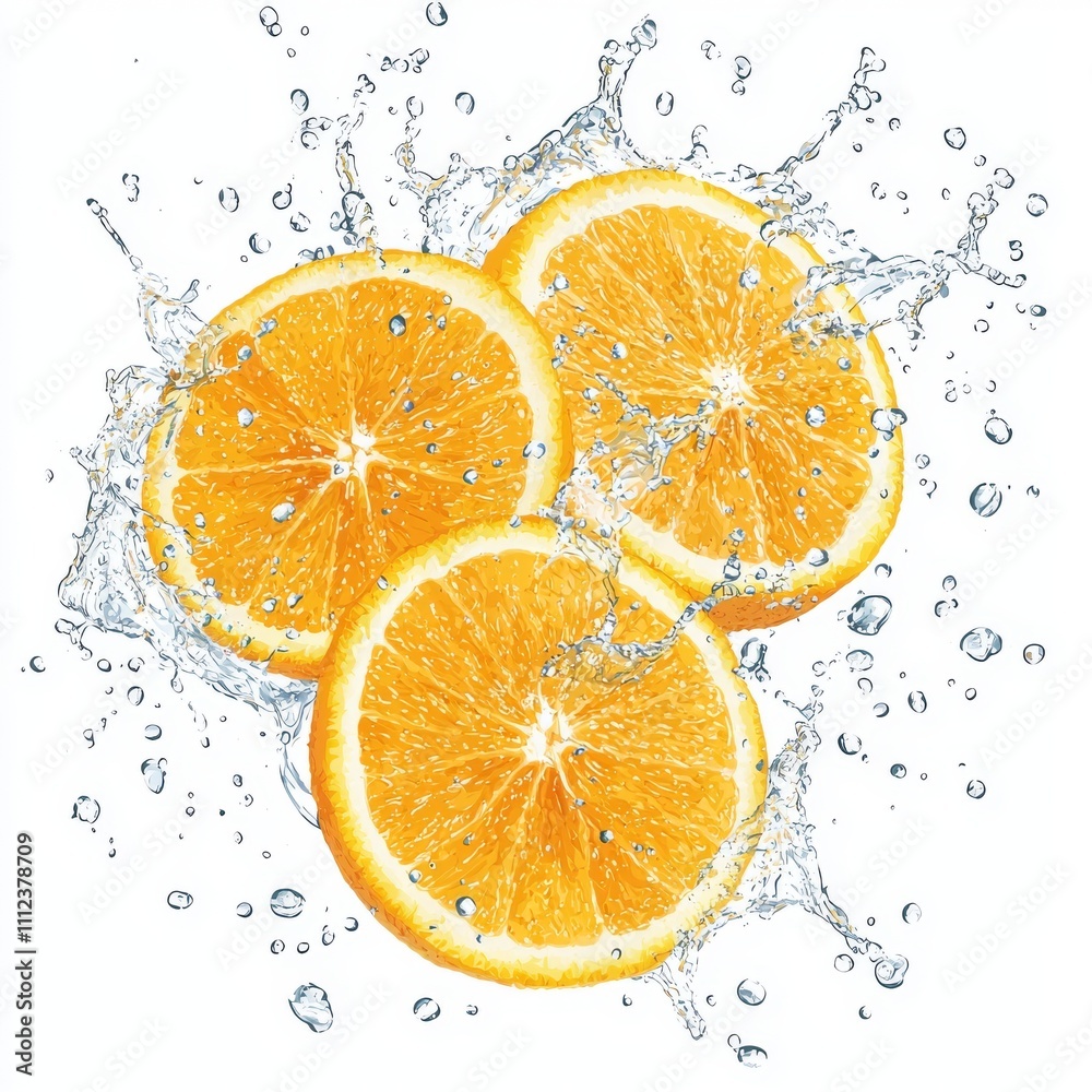 Refreshing Citrus Splash Three Slices of Juicy Orange Refreshing Citrus Splash Three Slices of Juicy Orange