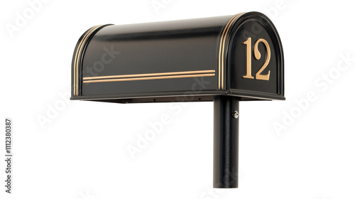 Sending modern mail transparent mailbox with address for postal info photo