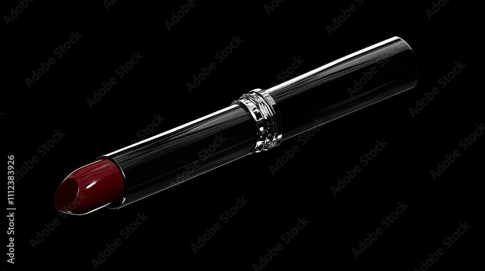 Elegant Dark Red Lipstick Beauty Product Cosmetic Make up Glamour Fashion Style Shiny Luxury Black
