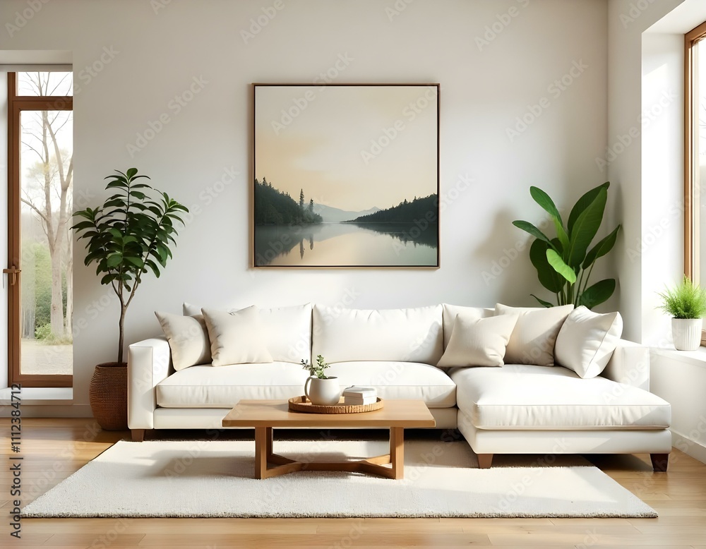 Fototapeta premium High quality modern living room interior design.