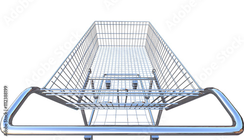 cart stainless steel on white background 3d 