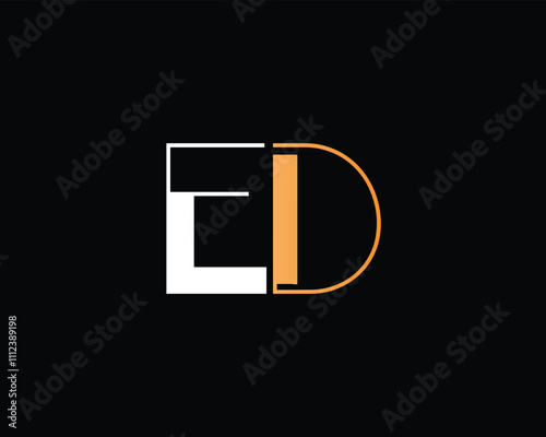 creative letter ED logo design template