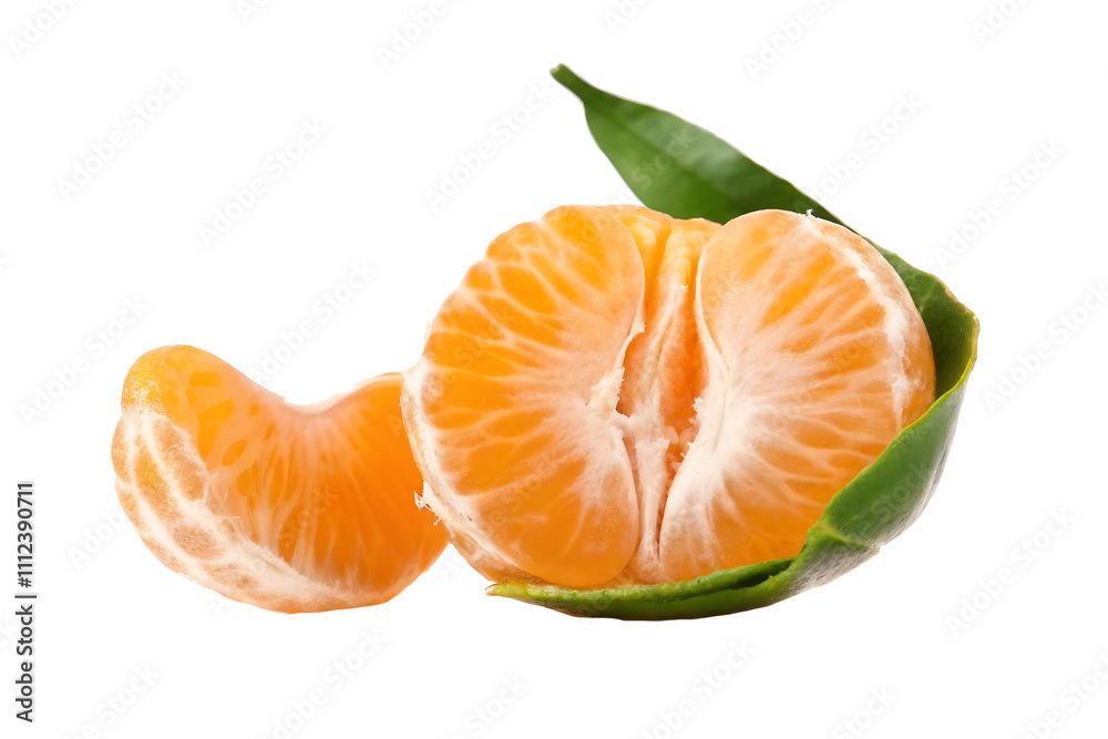 peeled mandarin orange isolated on white background.AI GENERATED peeled mandarin orange isolated on white background.AI GENERATED