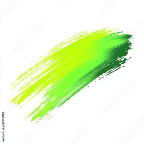 Neon green brush strokes on a white background, vector illustration, flat design, simple shapes, minimalistic, watercolor, brush strokes. Abstract, paint line for decor and design elements.