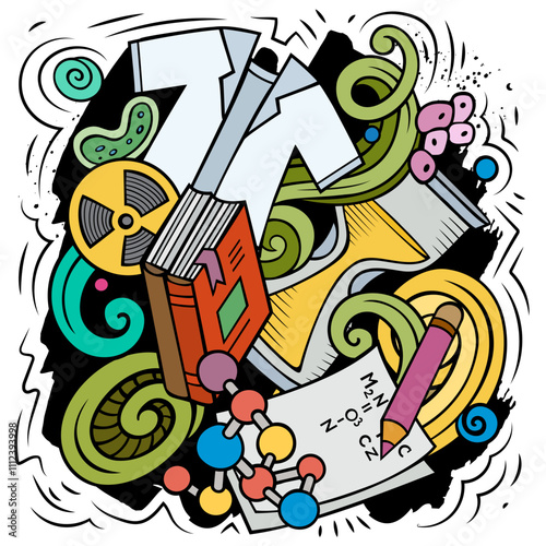 Science cartoon vector doodle design