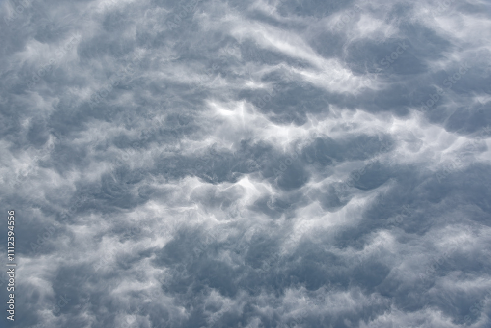 Mammatus storm clouds. Dramatic thunder sky.