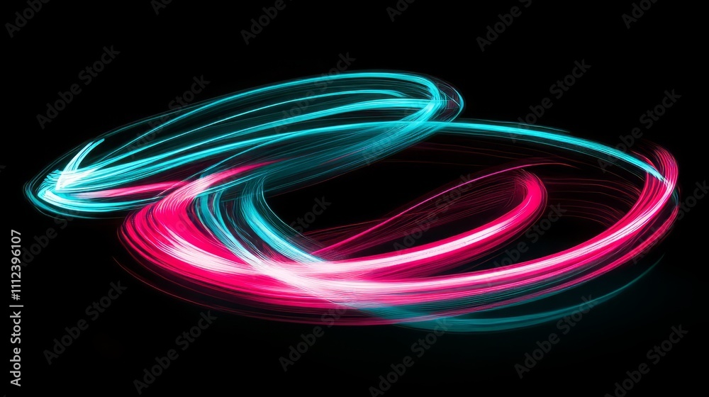 Neon light wave, dark background