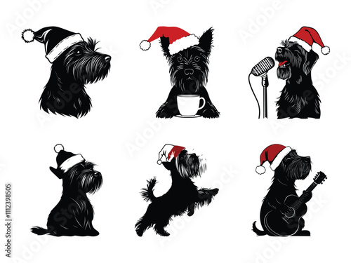 Christmas Scottish Terrier Silhouette Design – Festive Holiday Artwork