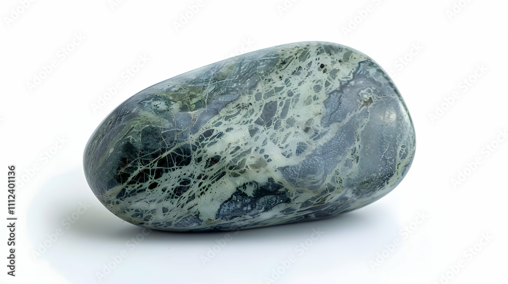 Green and White Marble Stone, Polished Pebble Green and White Marble Stone, Polished Pebble