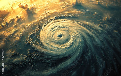 Topdown view of a hurricane approaching Florida photo