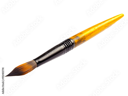 a paint brush with a black handle