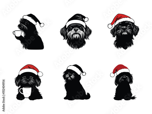 Christmas Shih Tzu Silhouette Design – Festive Holiday Pet Art
