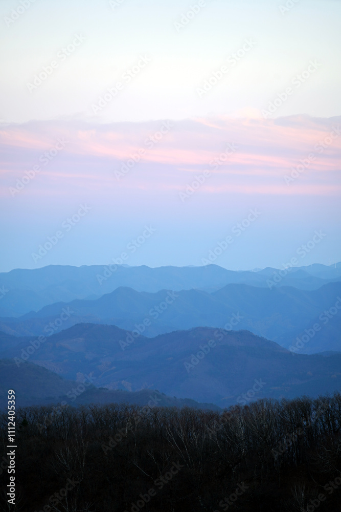 Beautiful silhouette at dawn in the mountains Beautiful silhouette at dawn in the mountains